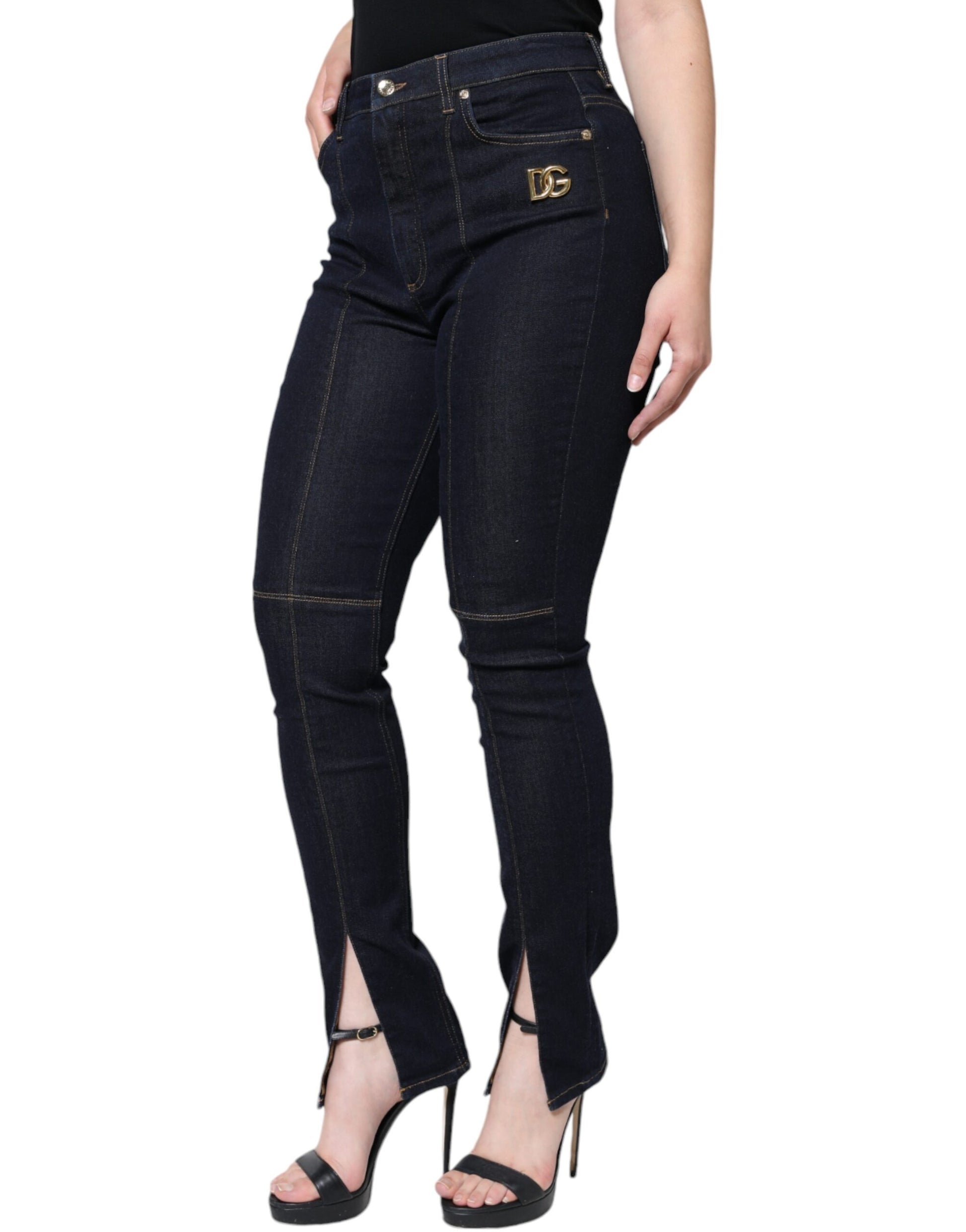 Dolce & Gabbana Black Cotton Blend Skinny Denim Jeans by Dolce & Gabbana