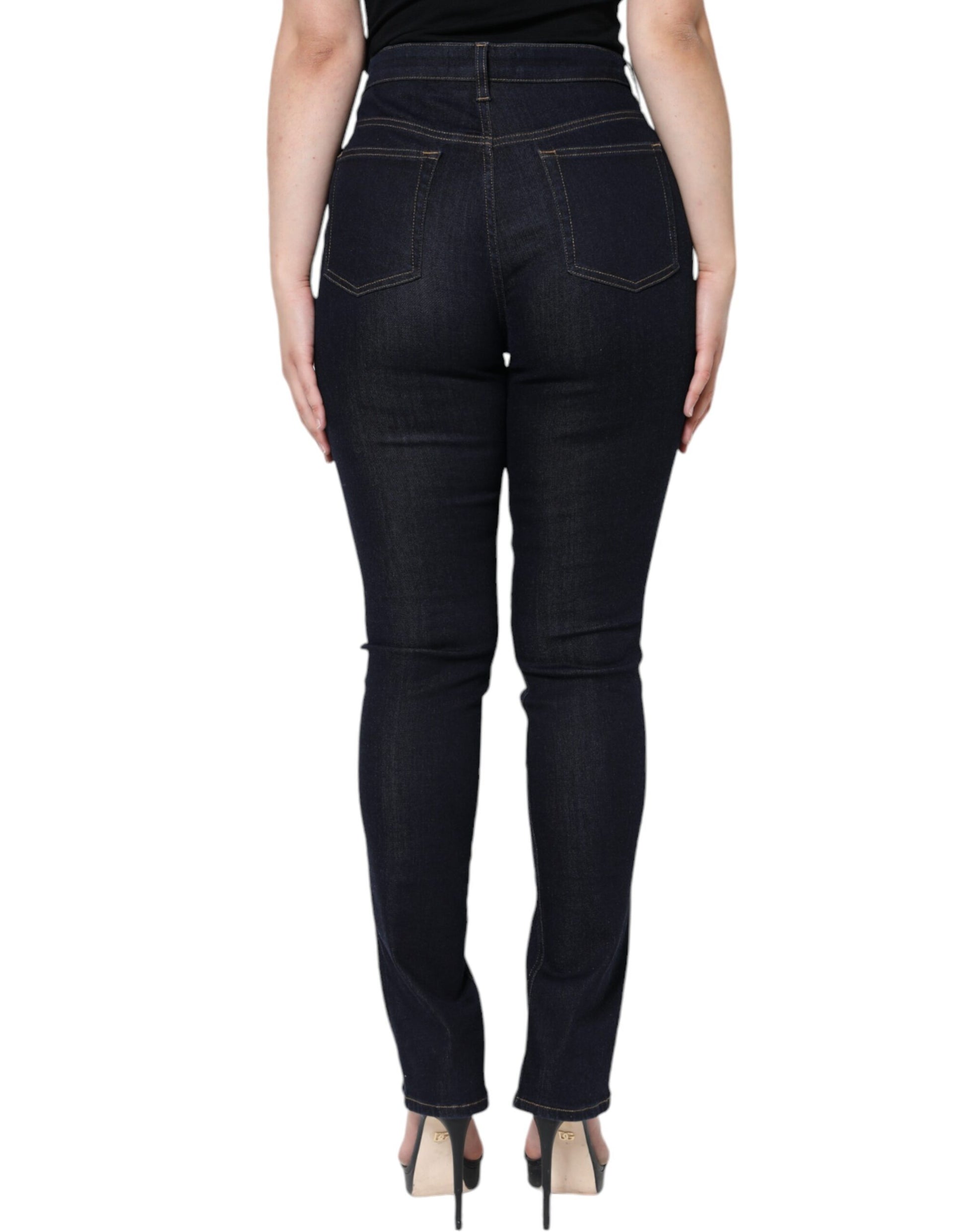 Dolce & Gabbana Black Cotton Blend Skinny Denim Jeans by Dolce & Gabbana
