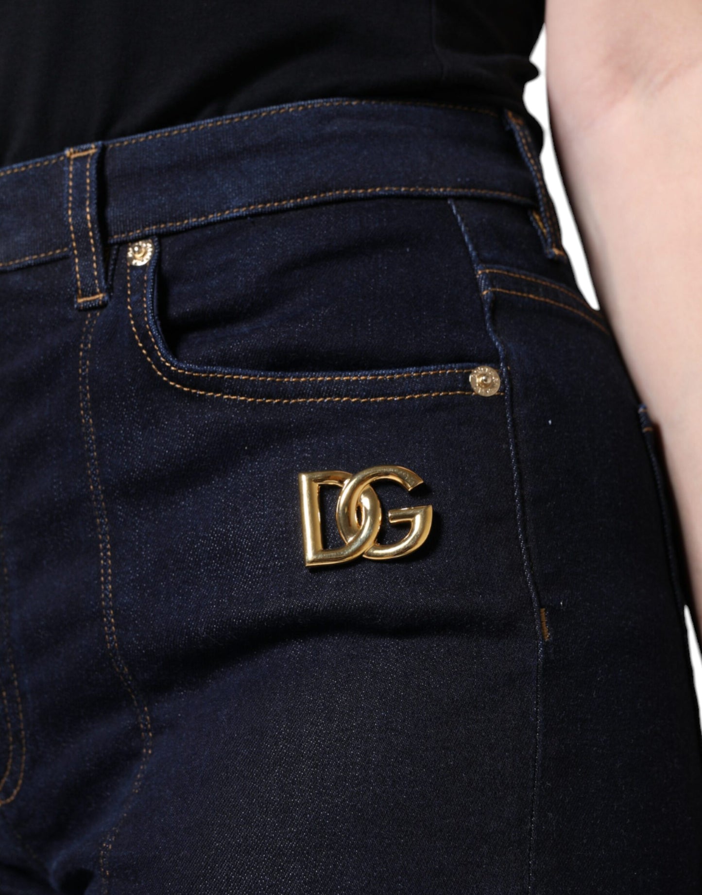 Dolce & Gabbana Black Cotton Blend Skinny Denim Jeans by Dolce & Gabbana