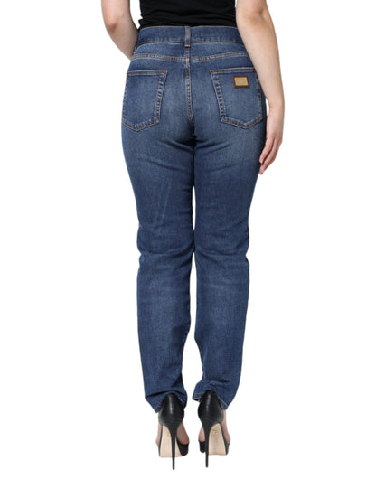 Dolce & Gabbana Black Floral Lace Front Skinny Denim Jeans by Dolce & Gabbana
