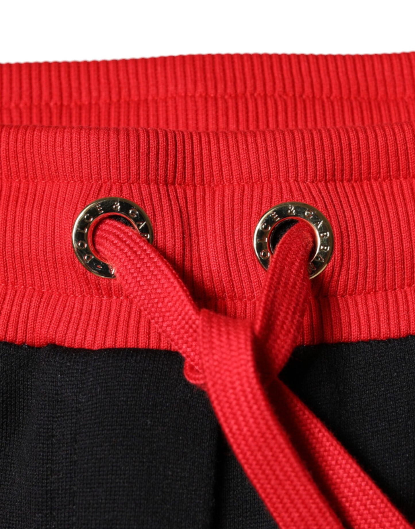 Dolce & Gabbana Black Red Cherry Mid Waist Jogger Pants by Dolce & Gabbana