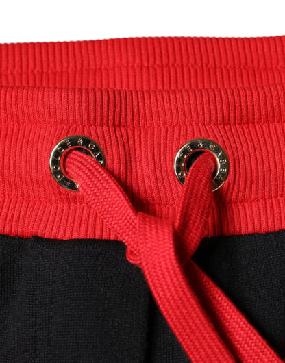 Dolce & Gabbana Black Red Cherry Mid Waist Jogger Pants by Dolce & Gabbana