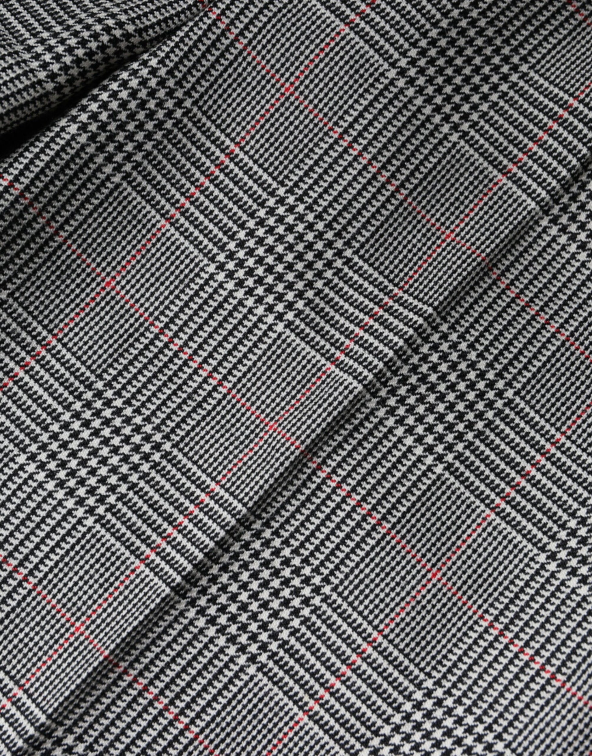 Dolce & Gabbana Gray Plaid Wool Mid Waist Women Tapered Pants by Dolce & Gabbana