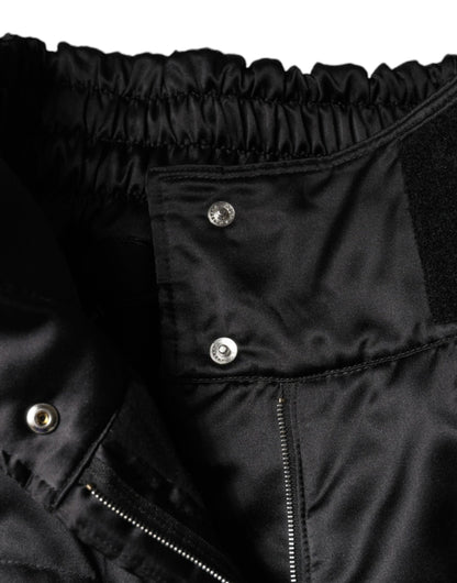 Dolce & Gabbana Black Quilted High Waist Women Boot Cut Pants by Dolce & Gabbana