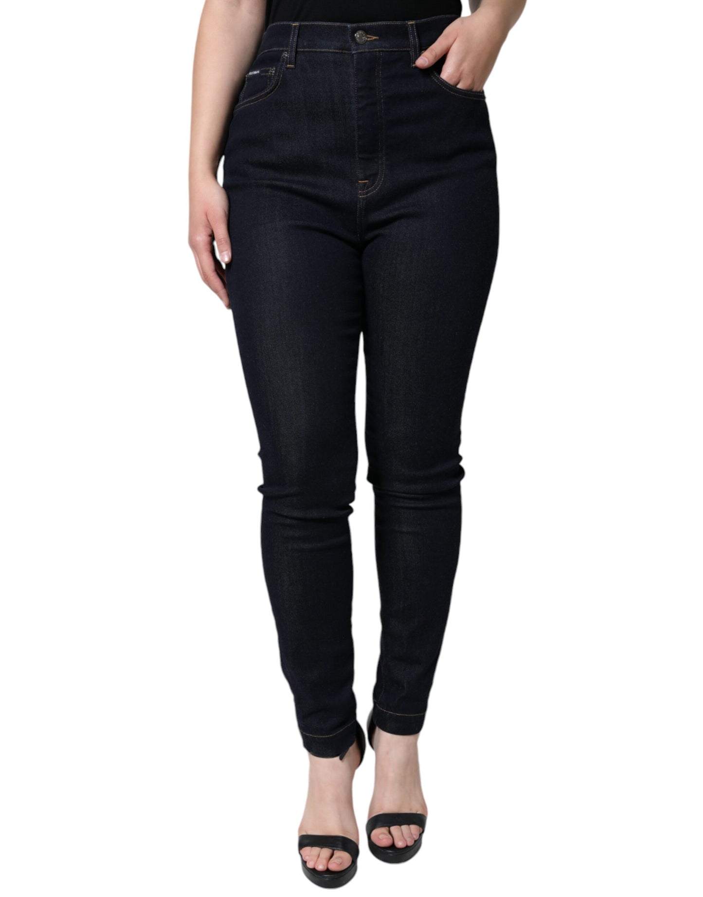 Dolce & Gabbana Black GRACE High Waist Skinny Denim Jeans by Dolce & Gabbana
