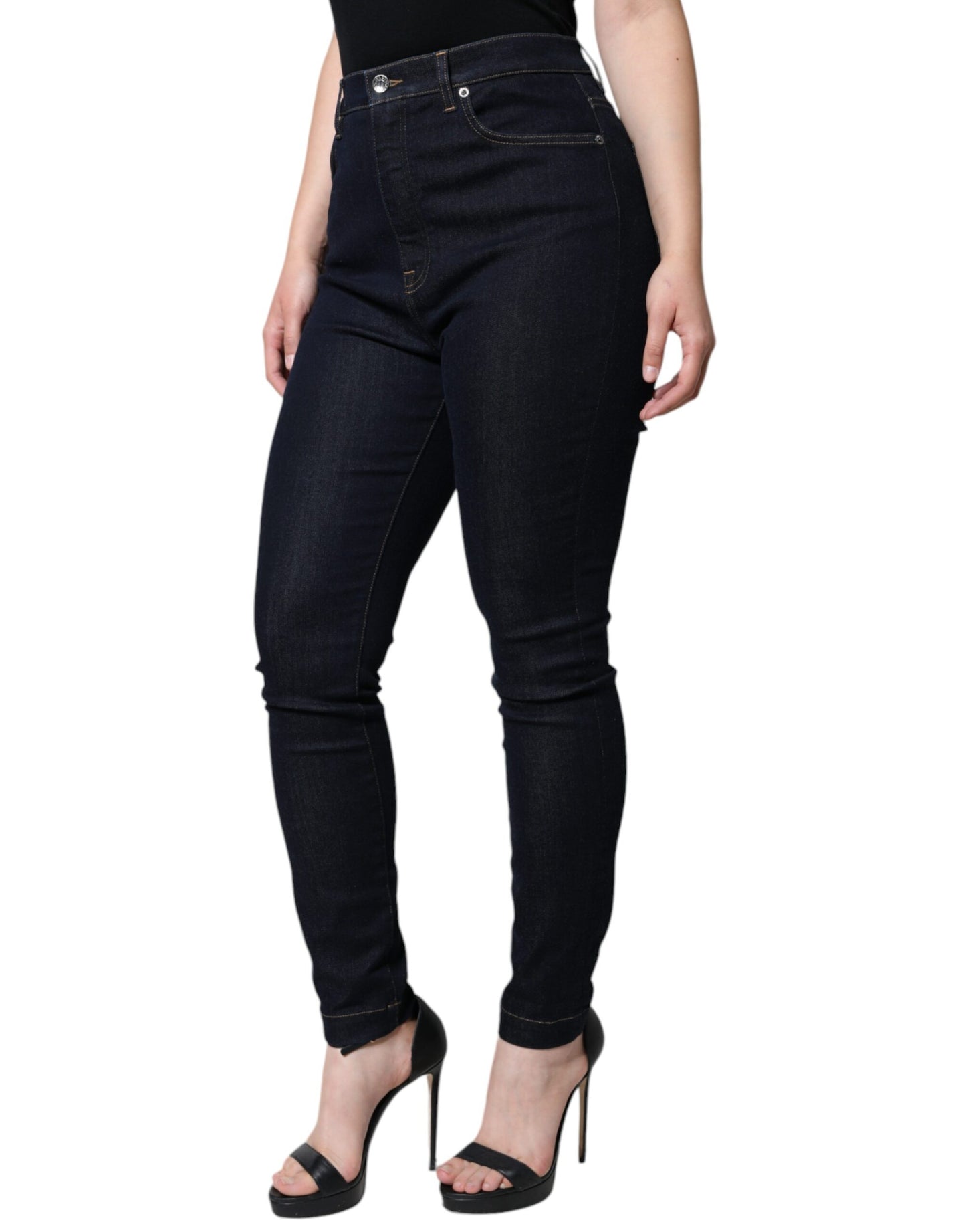 Dolce & Gabbana Black GRACE High Waist Skinny Denim Jeans by Dolce & Gabbana