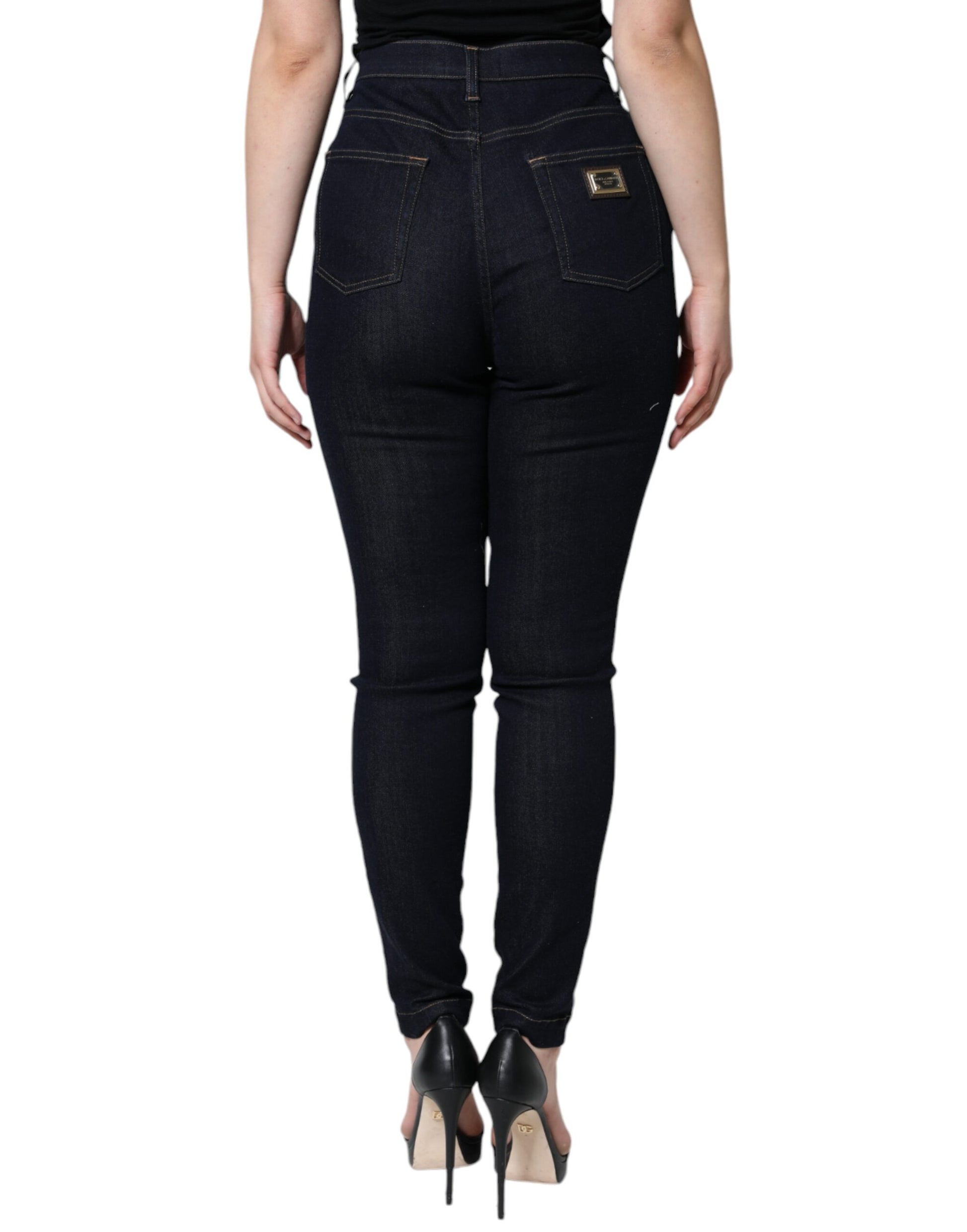 Dolce & Gabbana Black GRACE High Waist Skinny Denim Jeans by Dolce & Gabbana