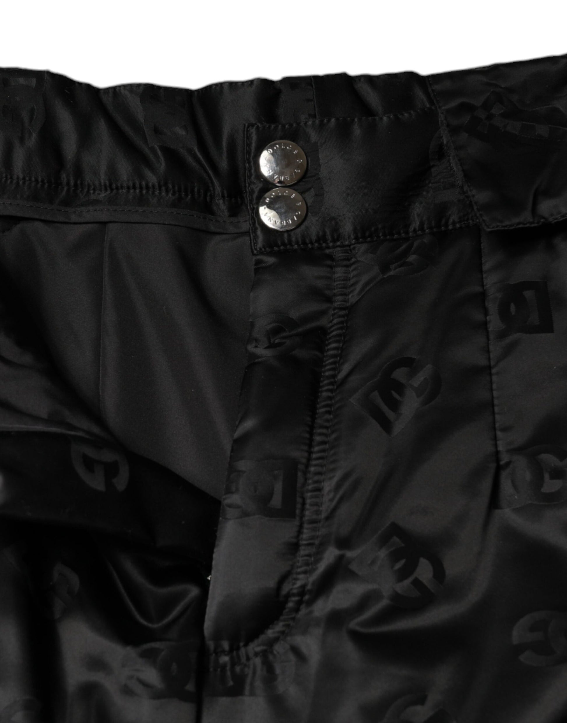 Dolce & Gabbana Black Quilted High Waist Women Wide Leg Pants by Dolce & Gabbana