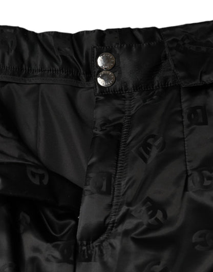 Dolce & Gabbana Black Quilted High Waist Women Wide Leg Pants by Dolce & Gabbana