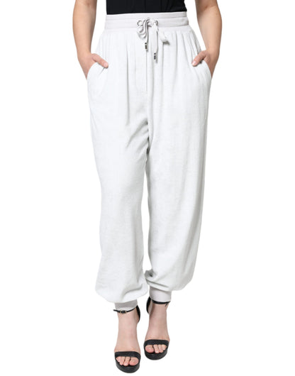 Dolce & Gabbana White Nylon Jogger Sweatpants Pants by Dolce & Gabbana