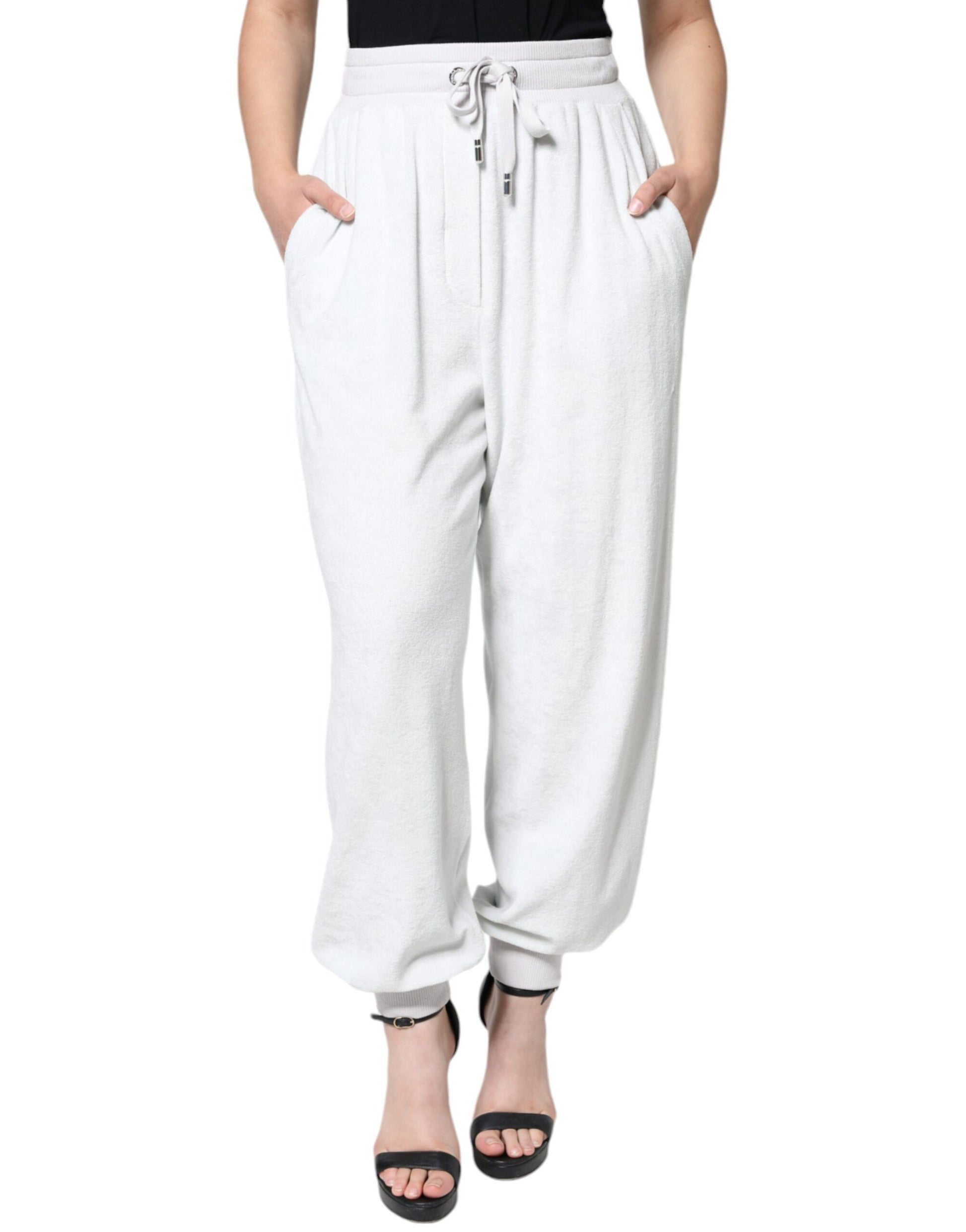 Dolce & Gabbana White Nylon Jogger Sweatpants Pants by Dolce & Gabbana