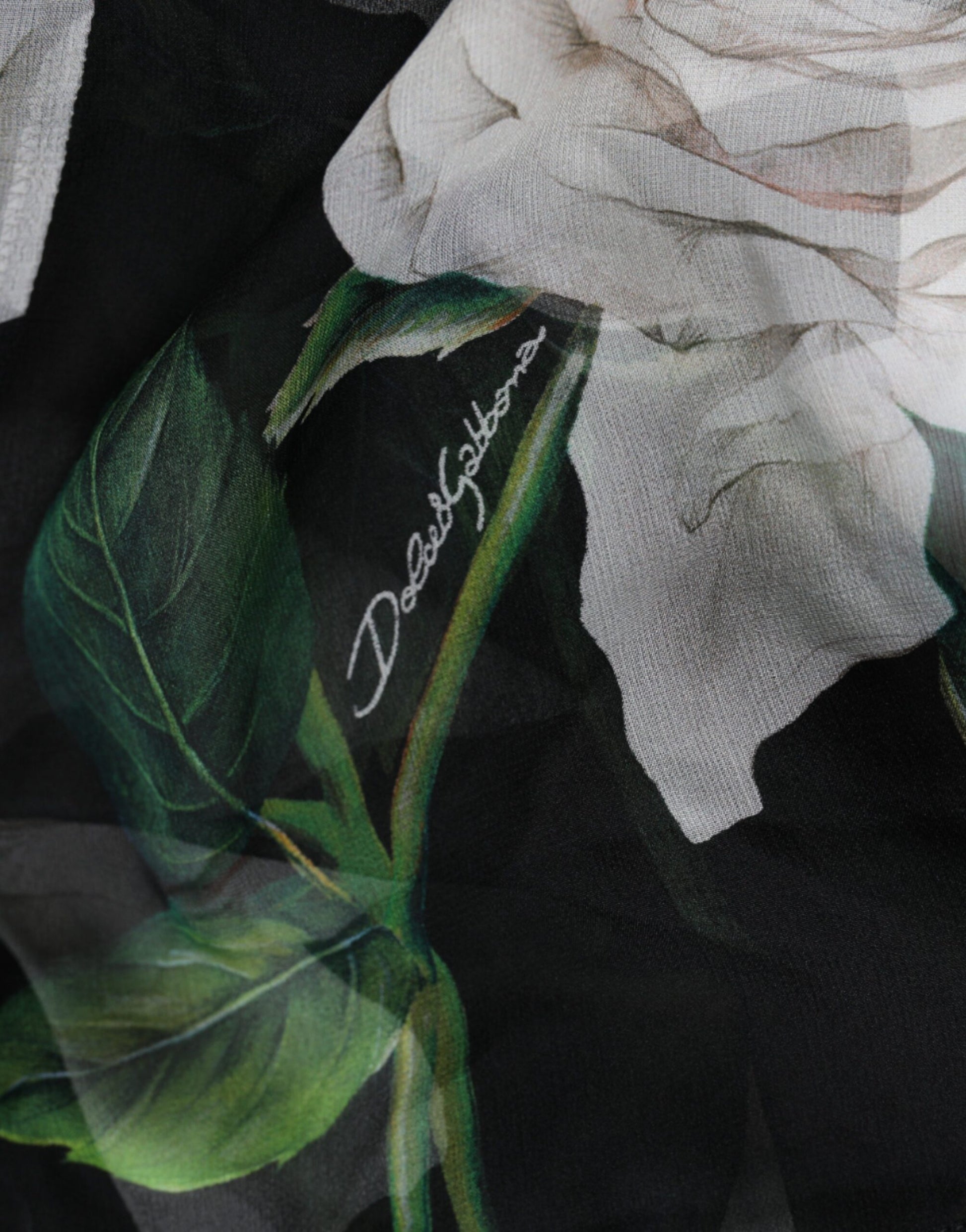 Dolce & Gabbana Black Floral Print Silk Cardigan Blouse Top by Dolce & Gabbana