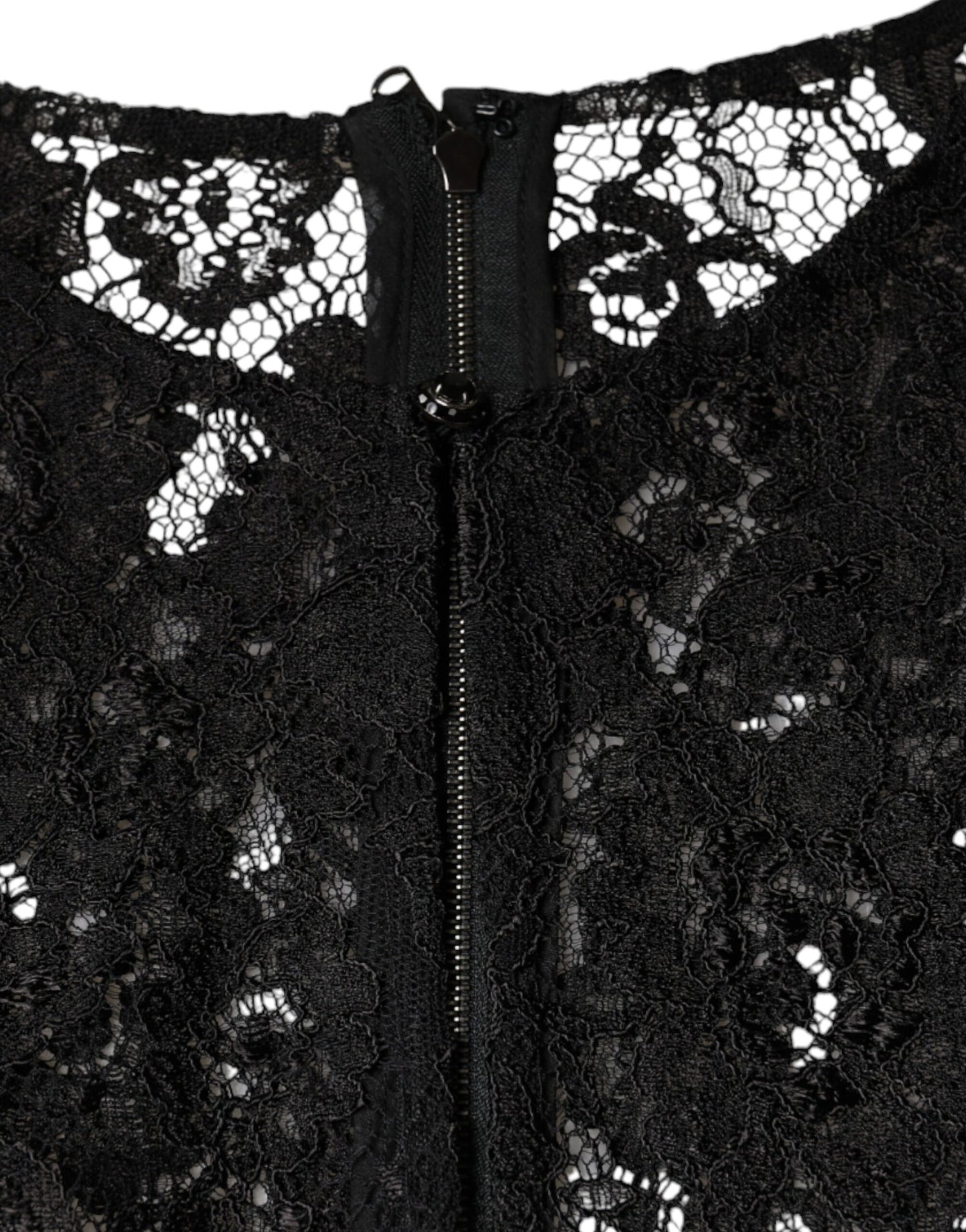 Dolce & Gabbana Black Floral Lace See Through Long Sleeve Top by Dolce & Gabbana