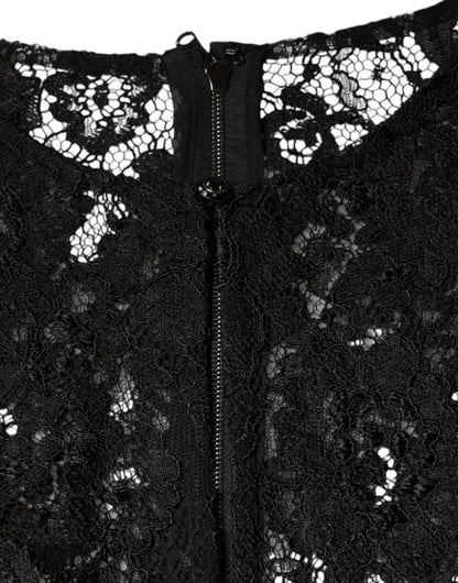 Dolce & Gabbana Black Floral Lace See Through Long Sleeve Top by Dolce & Gabbana