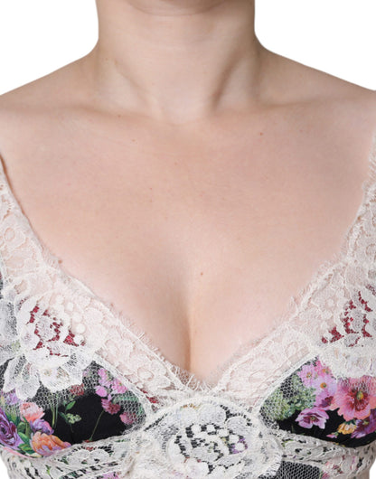 Dolce & Gabbana Black Floral Lace Short Sleeves Blouse Top by Dolce & Gabbana