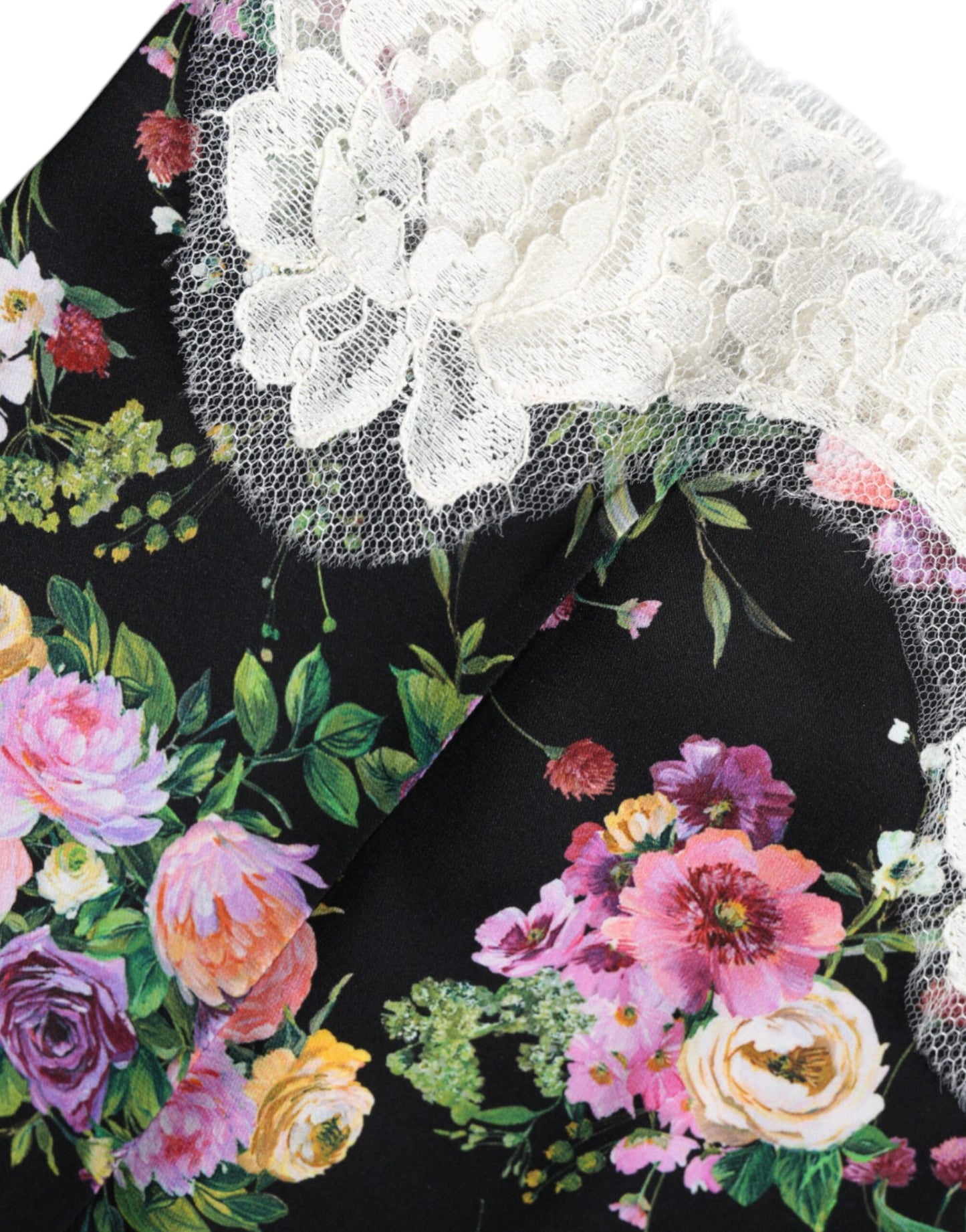 Dolce & Gabbana Black Floral Lace Short Sleeves Blouse Top by Dolce & Gabbana