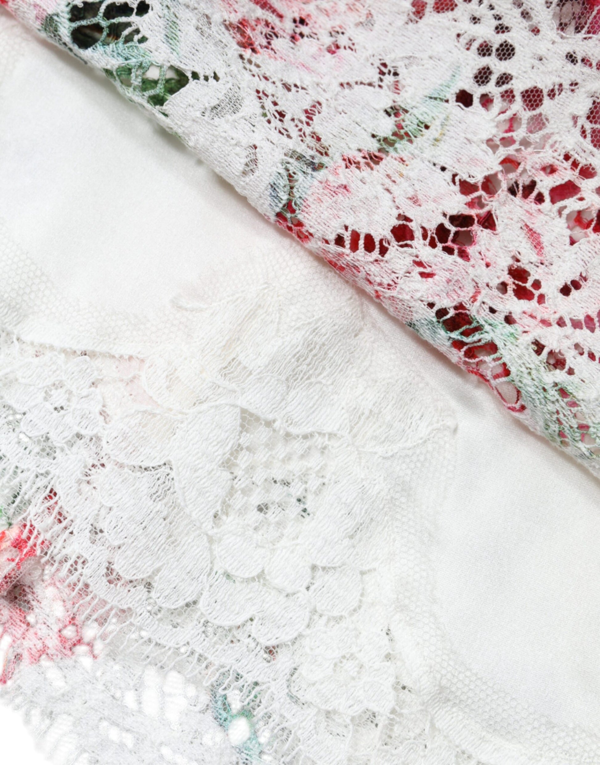 Dolce & Gabbana White Peony Lace Short Sleeves Blouse Top by Dolce & Gabbana