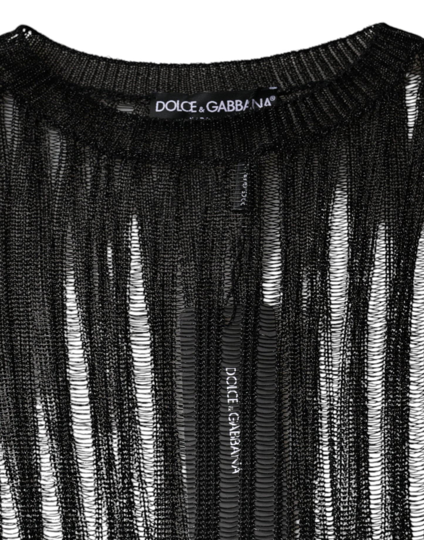 Dolce & Gabbana Black Stripe See Through Long Sleeves Top by Dolce & Gabbana