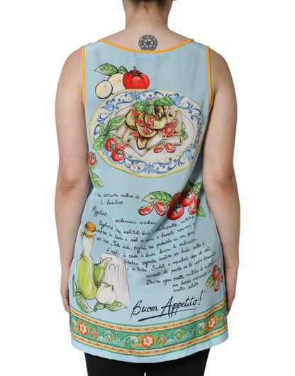 Dolce & Gabbana Multicolor Pasta Alla Norma Print Tank Top by Dolce & Gabbana