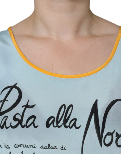 Dolce & Gabbana Multicolor Pasta Alla Norma Print Tank Top by Dolce & Gabbana