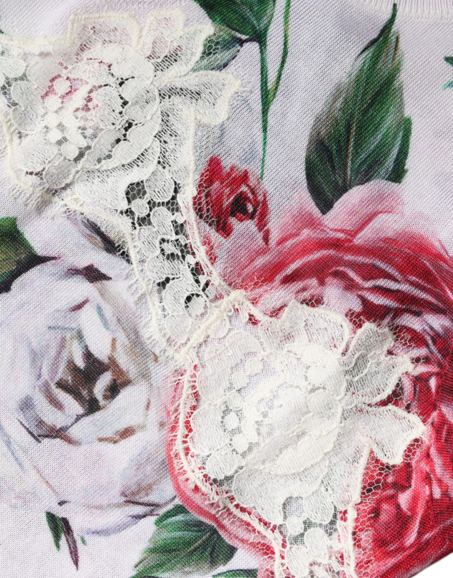 Dolce & Gabbana White Floral Lace Silk Sleeveless Tank Top by Dolce & Gabbana