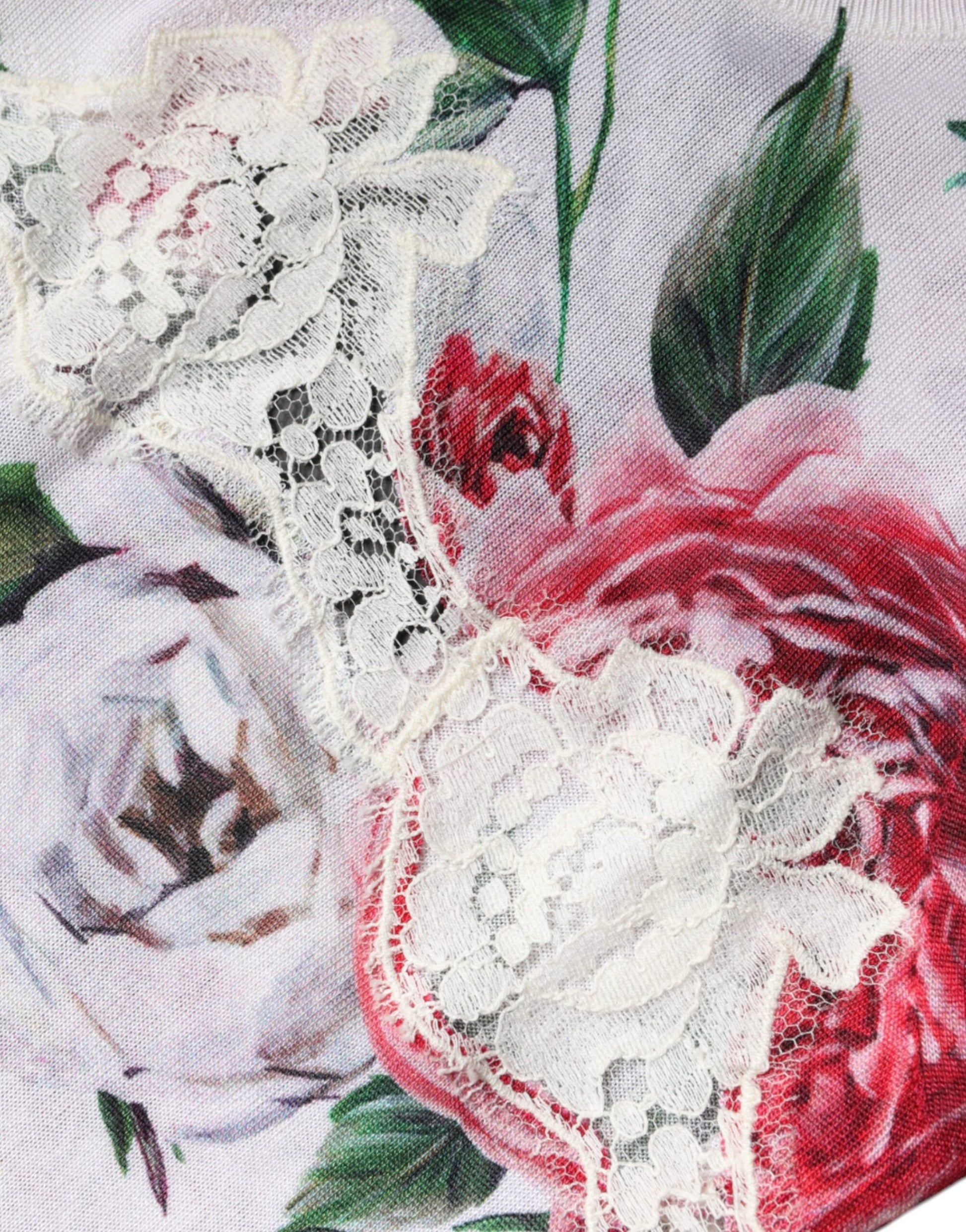 Dolce & Gabbana White Floral Lace Silk Sleeveless Tank Top by Dolce & Gabbana