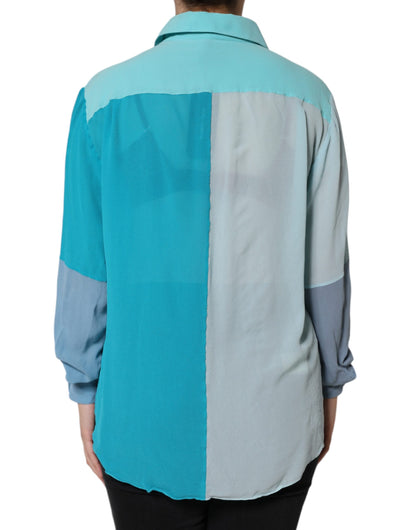 Dolce & Gabbana Multicolor Long Sleeve Button Blouse Top by Dolce & Gabbana