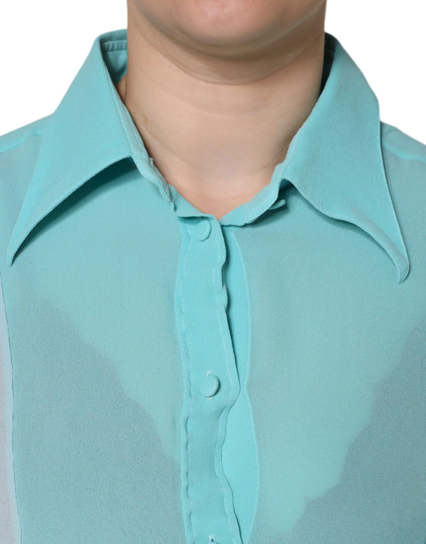 Dolce & Gabbana Multicolor Long Sleeve Button Blouse Top by Dolce & Gabbana