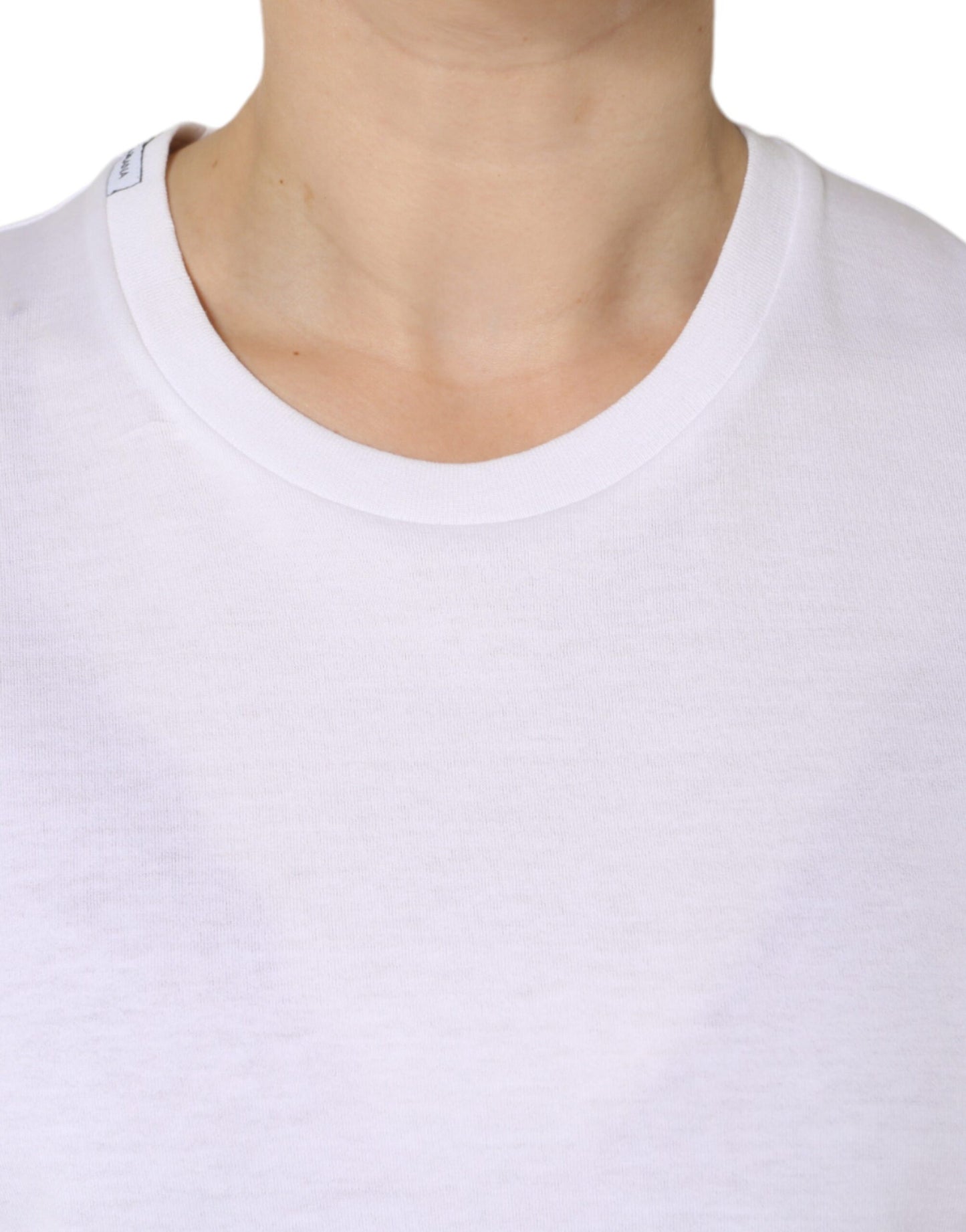 Dolce & Gabbana White Cotton Sleeveless Crew Neck T-shirt by Dolce & Gabbana
