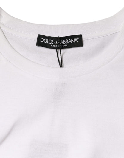 Dolce & Gabbana White Cotton Sleeveless Crew Neck T-shirt by Dolce & Gabbana