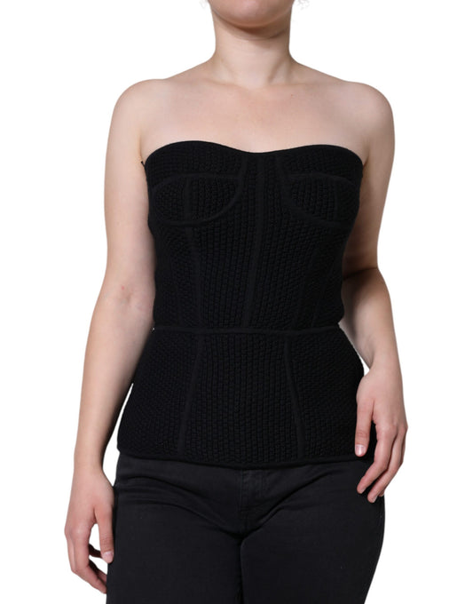 Dolce & Gabbana Black Bustier Sleeveless Corset Blouse Top by Dolce & Gabbana