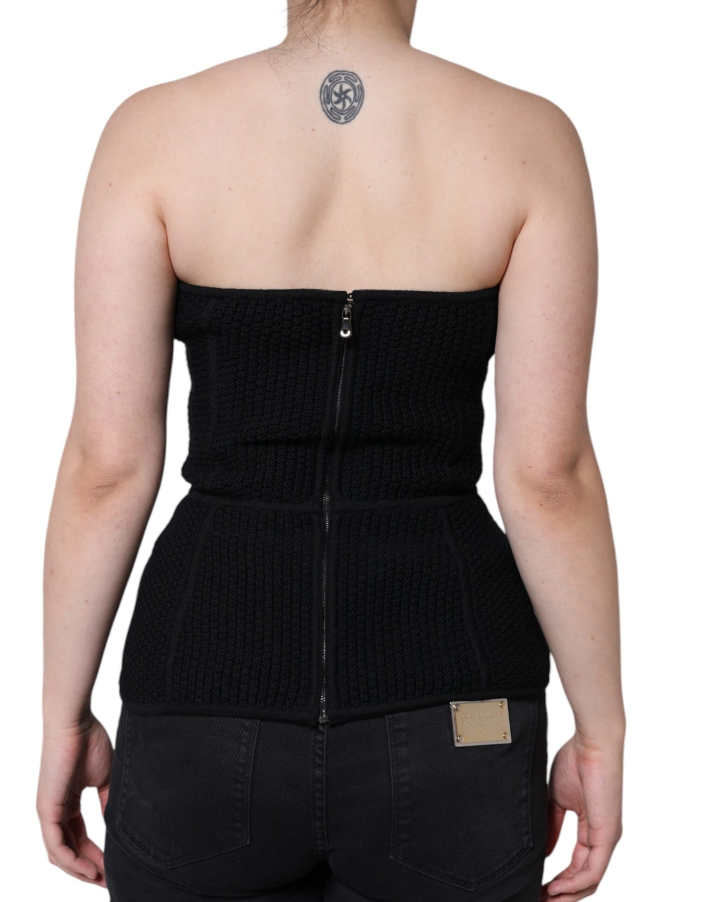 Dolce & Gabbana Black Bustier Sleeveless Corset Blouse Top by Dolce & Gabbana