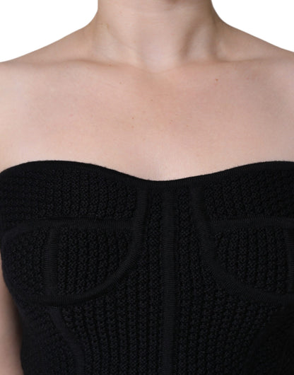 Dolce & Gabbana Black Bustier Sleeveless Corset Blouse Top by Dolce & Gabbana