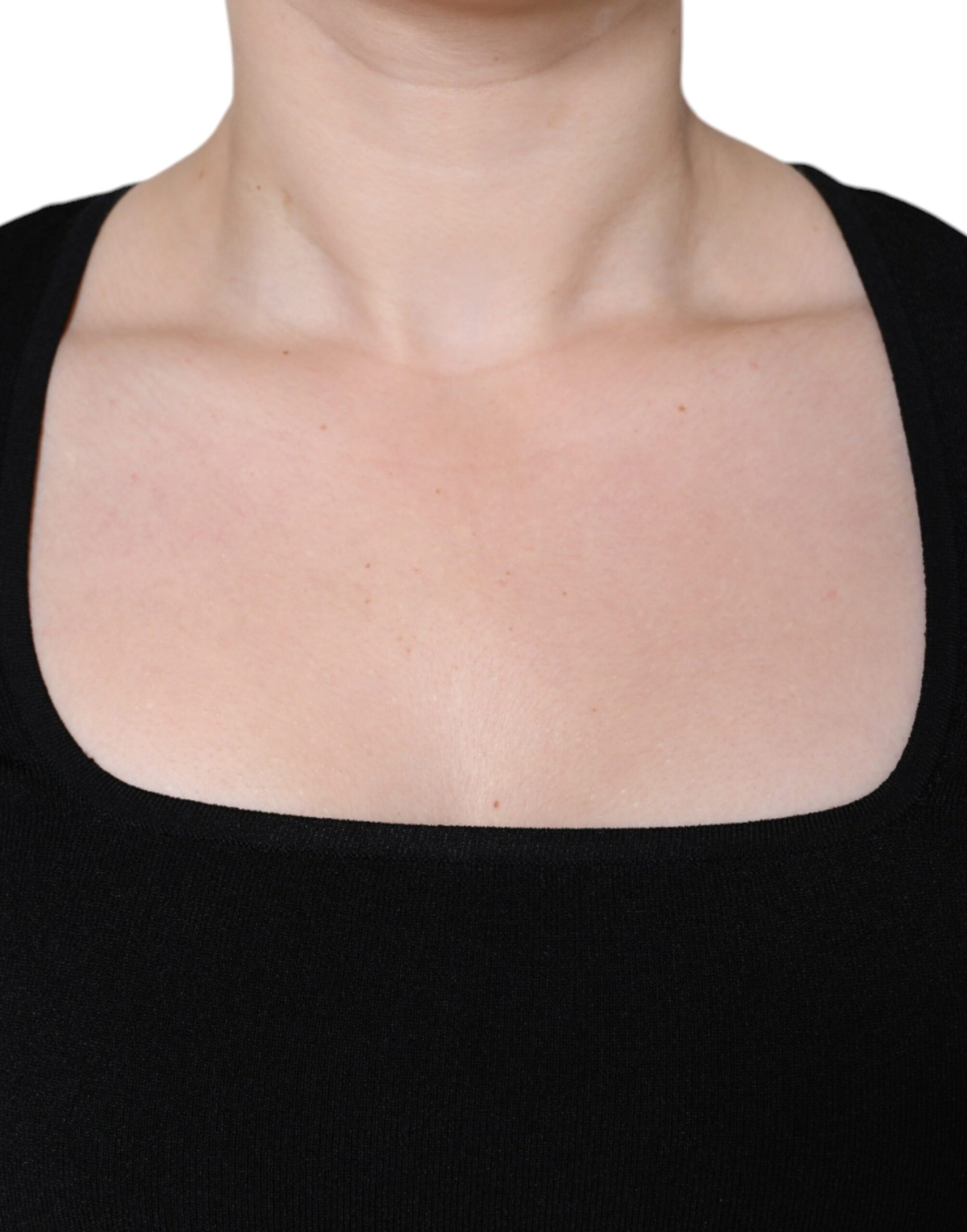 Dolce & Gabbana Black Long Sleeves Blouse Square Neck Top by Dolce & Gabbana