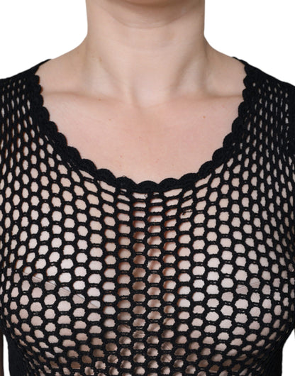 Dolce & Gabbana Black Mesh See Through Sleeveless Tank Top by Dolce & Gabbana
