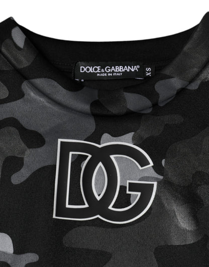 Dolce & Gabbana Black Camouflage Round Neck Sweatshirt Sweater by Dolce & Gabbana