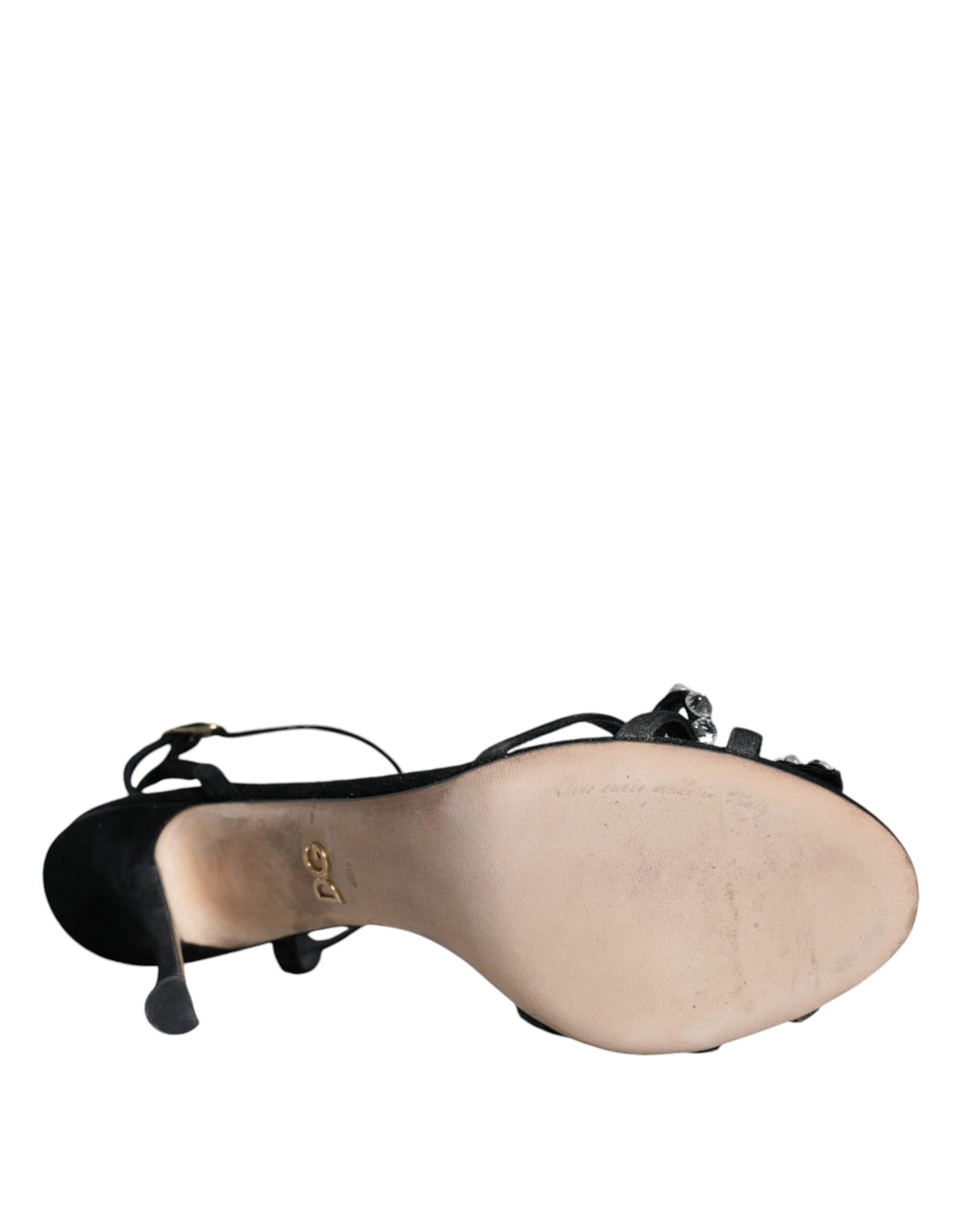 Dolce & Gabbana Black Suede Crystals KEIRA Sandals Shoes by Dolce & Gabbana