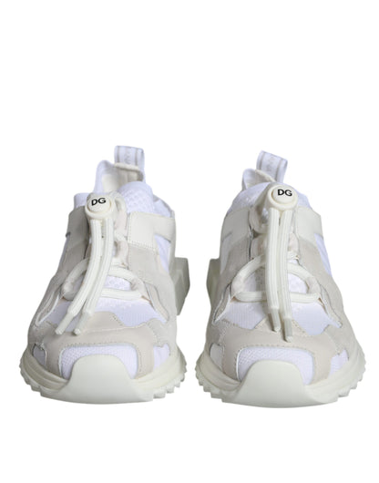 Dolce & Gabbana White Mesh Sorrento Trekking Sneakers Shoes by Dolce & Gabbana