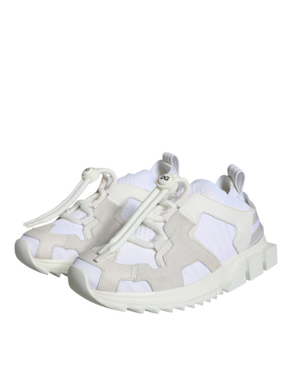 Dolce & Gabbana White Mesh Sorrento Trekking Sneakers Shoes by Dolce & Gabbana