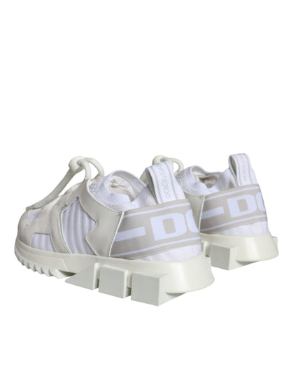 Dolce & Gabbana White Mesh Sorrento Trekking Sneakers Shoes by Dolce & Gabbana