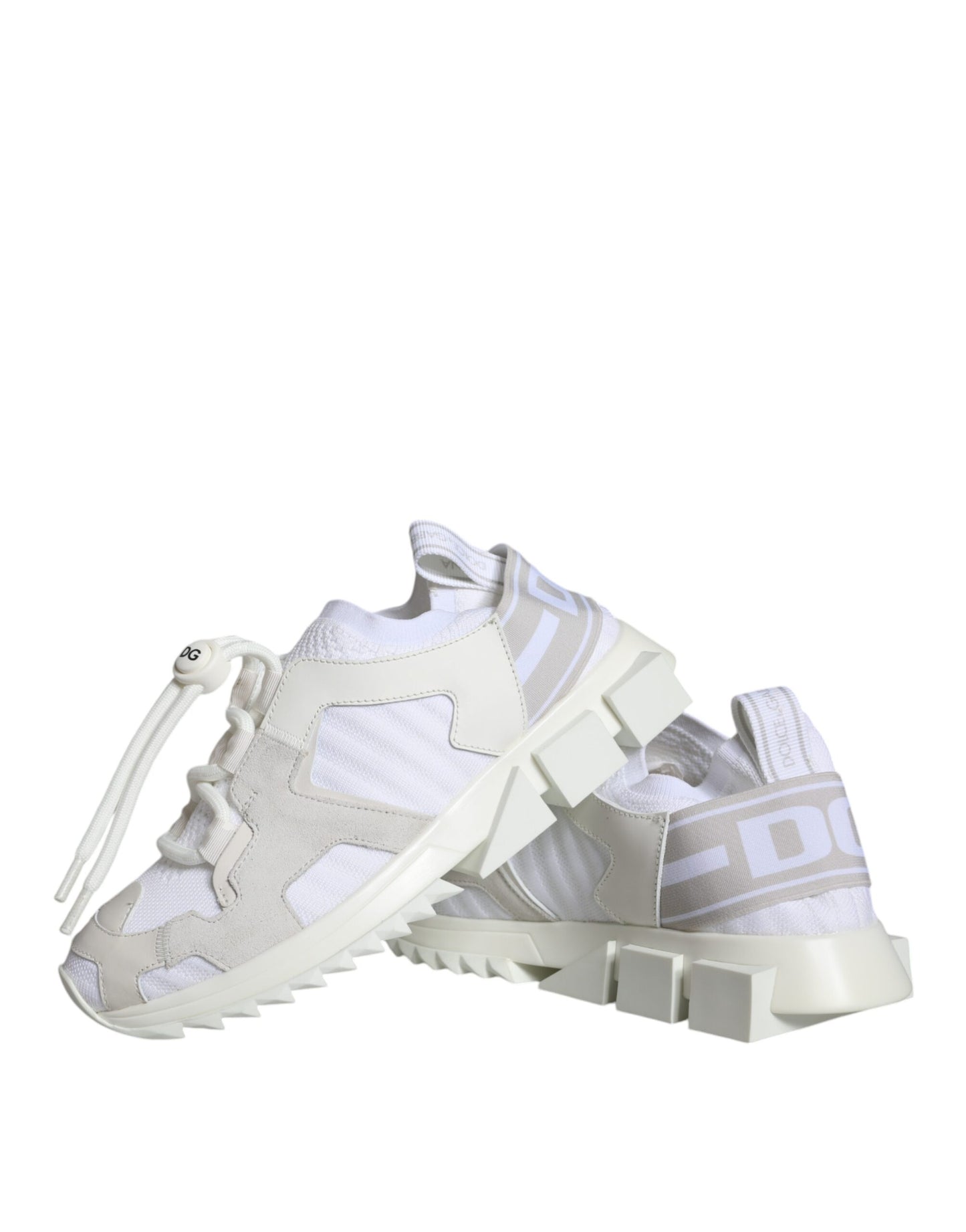 Dolce & Gabbana White Mesh Sorrento Trekking Sneakers Shoes by Dolce & Gabbana