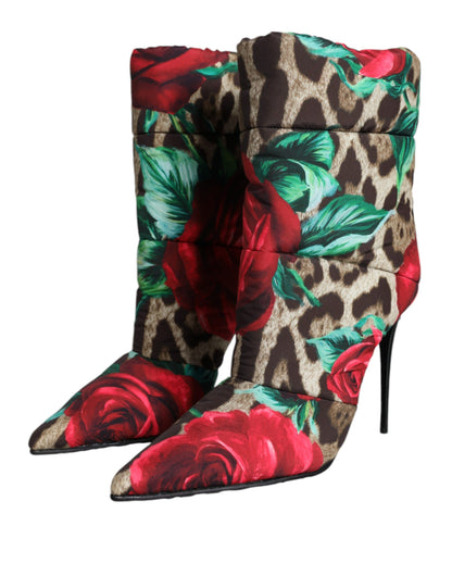 Bottes mi-mollet Dolce &amp; Gabbana multicolores à imprimé léopard et rose