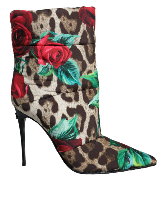 Bottes mi-mollet Dolce &amp; Gabbana multicolores à imprimé léopard et rose