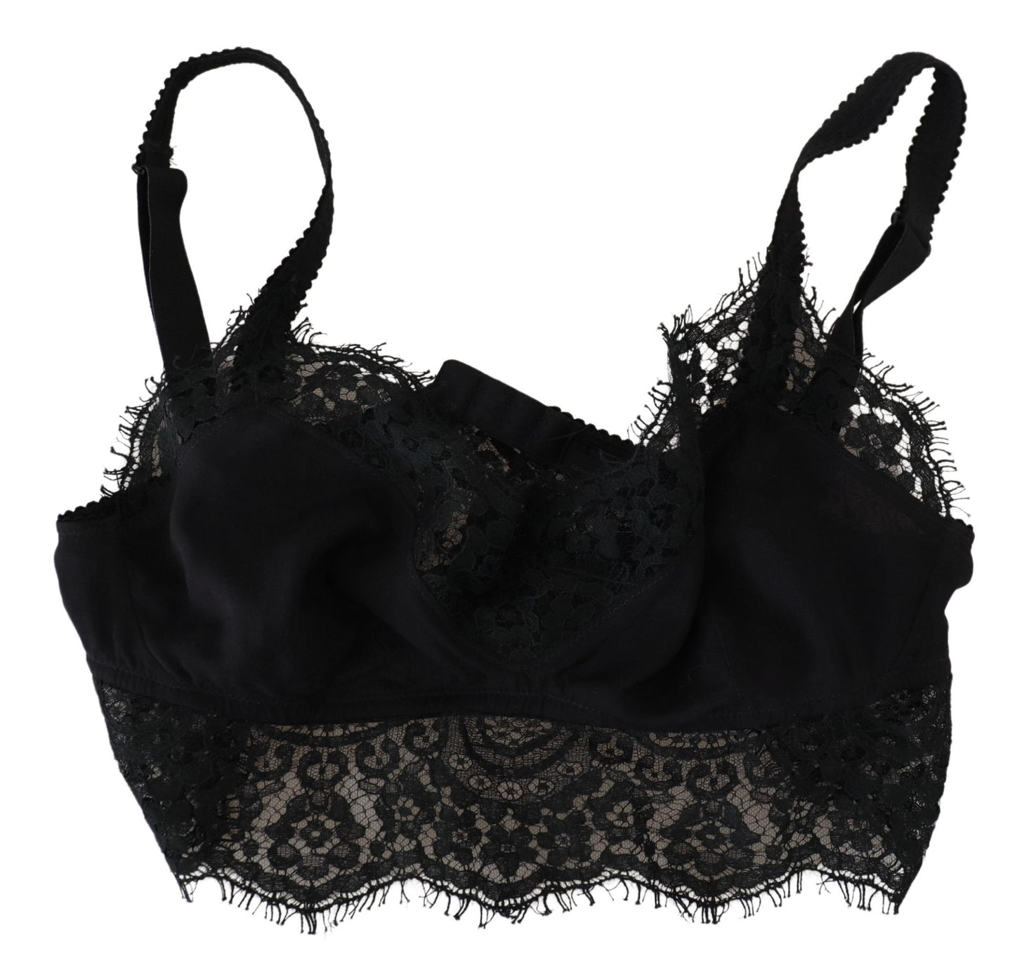 Sous-vêtements bralette extensible en dentelle florale noire Dolce &amp; Gabbana