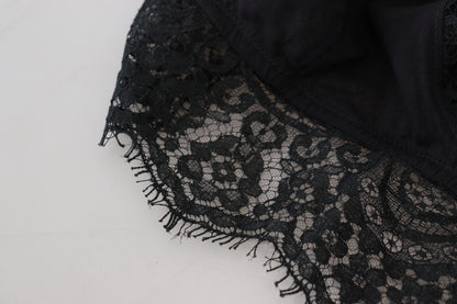Sous-vêtements bralette extensible en dentelle florale noire Dolce &amp; Gabbana