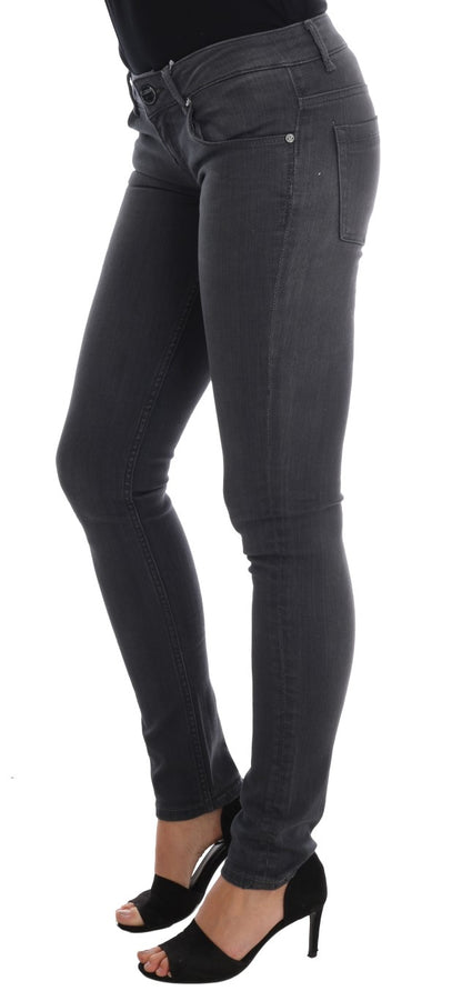 Eight Gray Cotton Slim Fit Denim Jeans