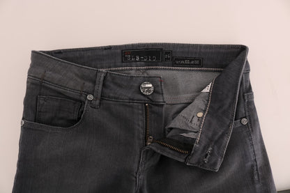 Eight Gray Cotton Slim Fit Denim Jeans