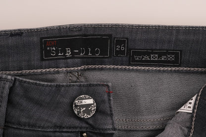 Eight Gray Cotton Slim Fit Denim Jeans