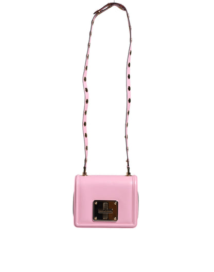 Sac bandoulière clouté en cuir rose pâle LOLA de Dolce &amp; Gabbana