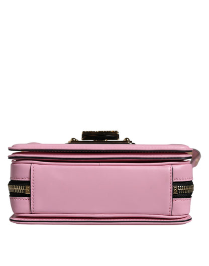 Sac bandoulière clouté en cuir rose pâle LOLA de Dolce &amp; Gabbana